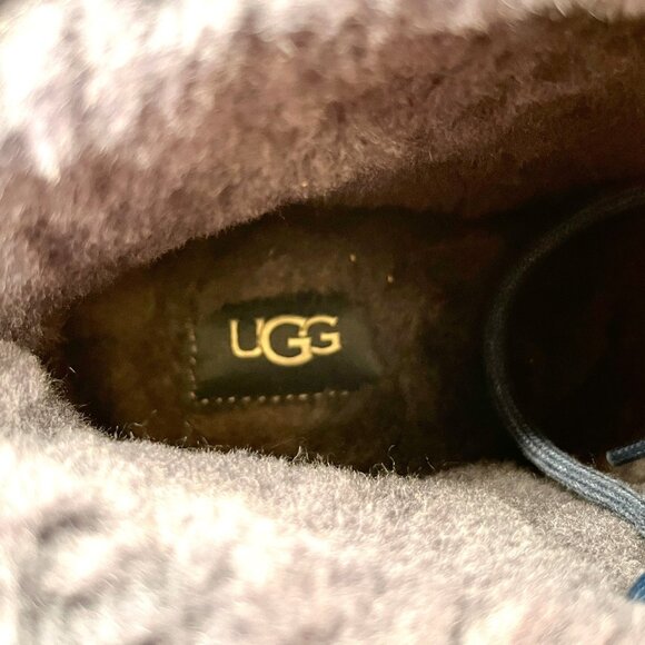 UGG Neumel Chukka Boots Size 12 Navy Suede Wool Lining Lace-Up SugarSole main image 5